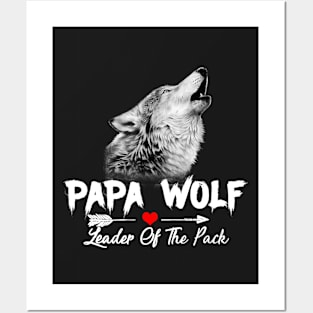 Mens Papa Wolf Shirt - Wolf Pack Family Dad T-Shir Posters and Art